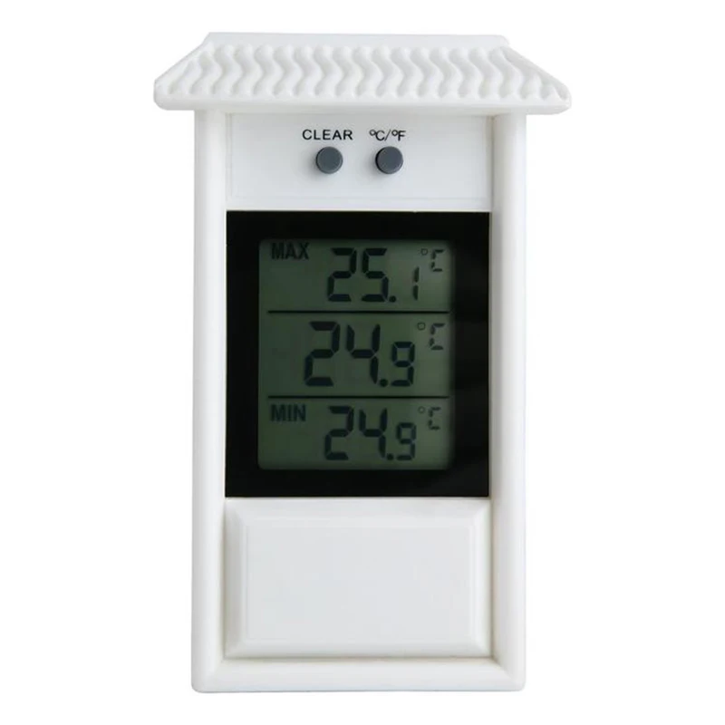 Садовый водонепроницаемый термометр, термометр с памятью, наружный Оконный термометр, термометр для холодильника - Цвет: White