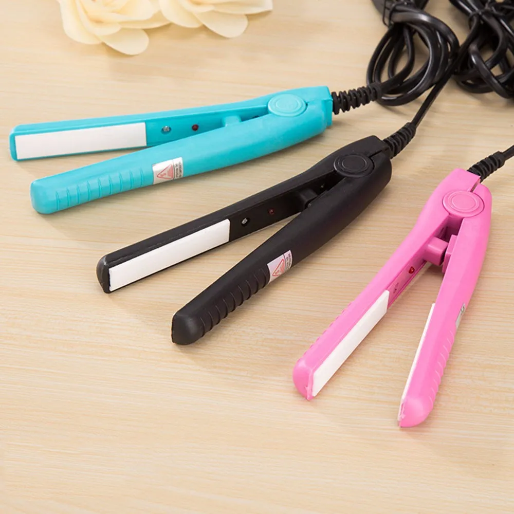 

2019 Electronic Professional Hair Iron Hairstyling Mini Portable Ceramic Flat Iron Hair Straightener Irons Styling Tools New