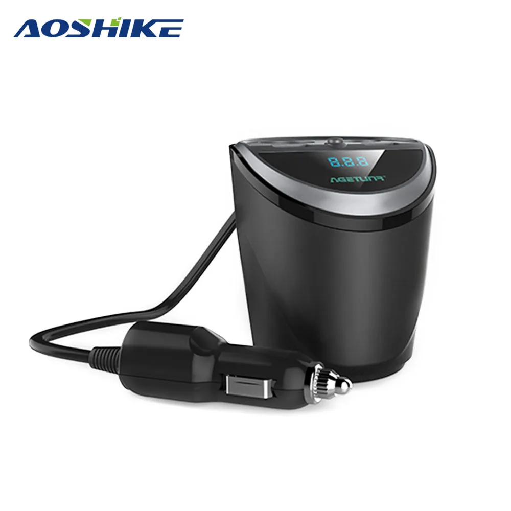

AOSHIKE 12-24V Auto Car Cigarette Lighter Multifunction Dual USB Charger Adapter Cup Shaped for Smart Phone Holder Adapter