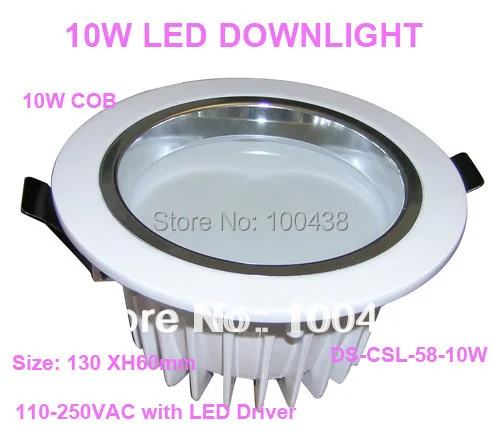 

Good quality,high power,10W COB LED Downlight,LED recessed light,ceiling LED spotlight,DS-CSL-58-10W,110-250VAC,2-year warranty