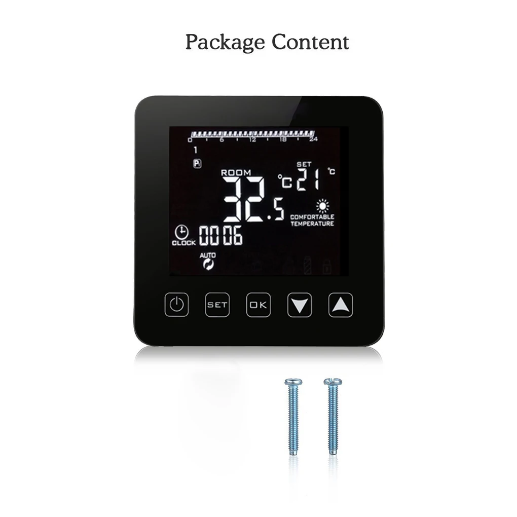 

Digital Water Floor Heating Thermostat Programmable Room Temperature Controller LCD Display 3A Thermostat