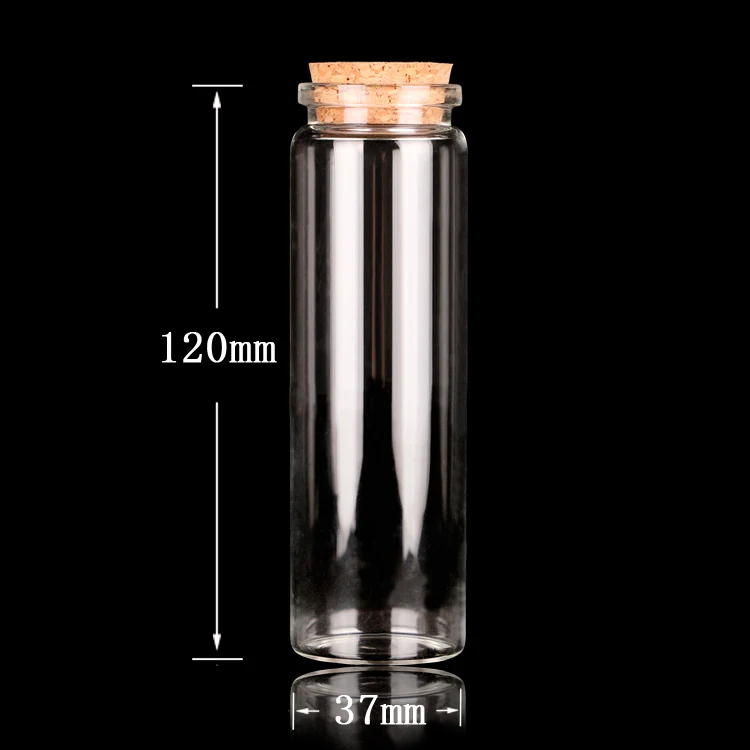 Hot Sale! 90ml Corked Glass Jar Large Size For Wedding Decorations 37mm