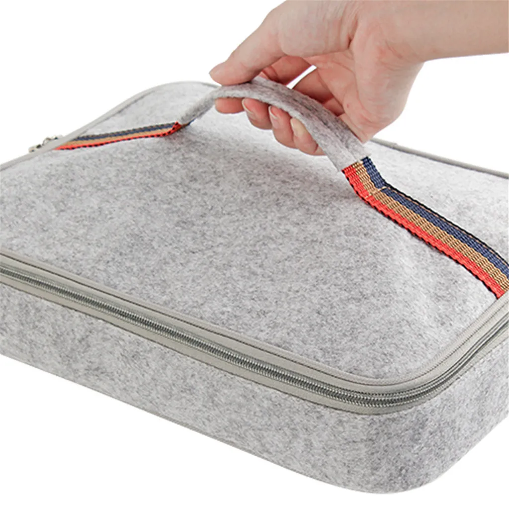 

Insulated Lunch Bag for Girls Kid Women Felt Functional Thermal Travel Tote Bag Food Picnic Kids Cooler Holder Square Carry Tote