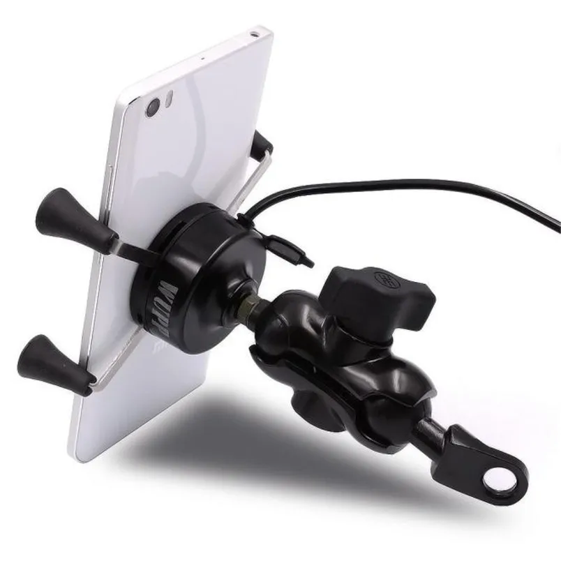 

Motorcycle Car Stand Holder USB Charger Power Outlet Socket For For Samsung P30 Support Drop Shipping July27