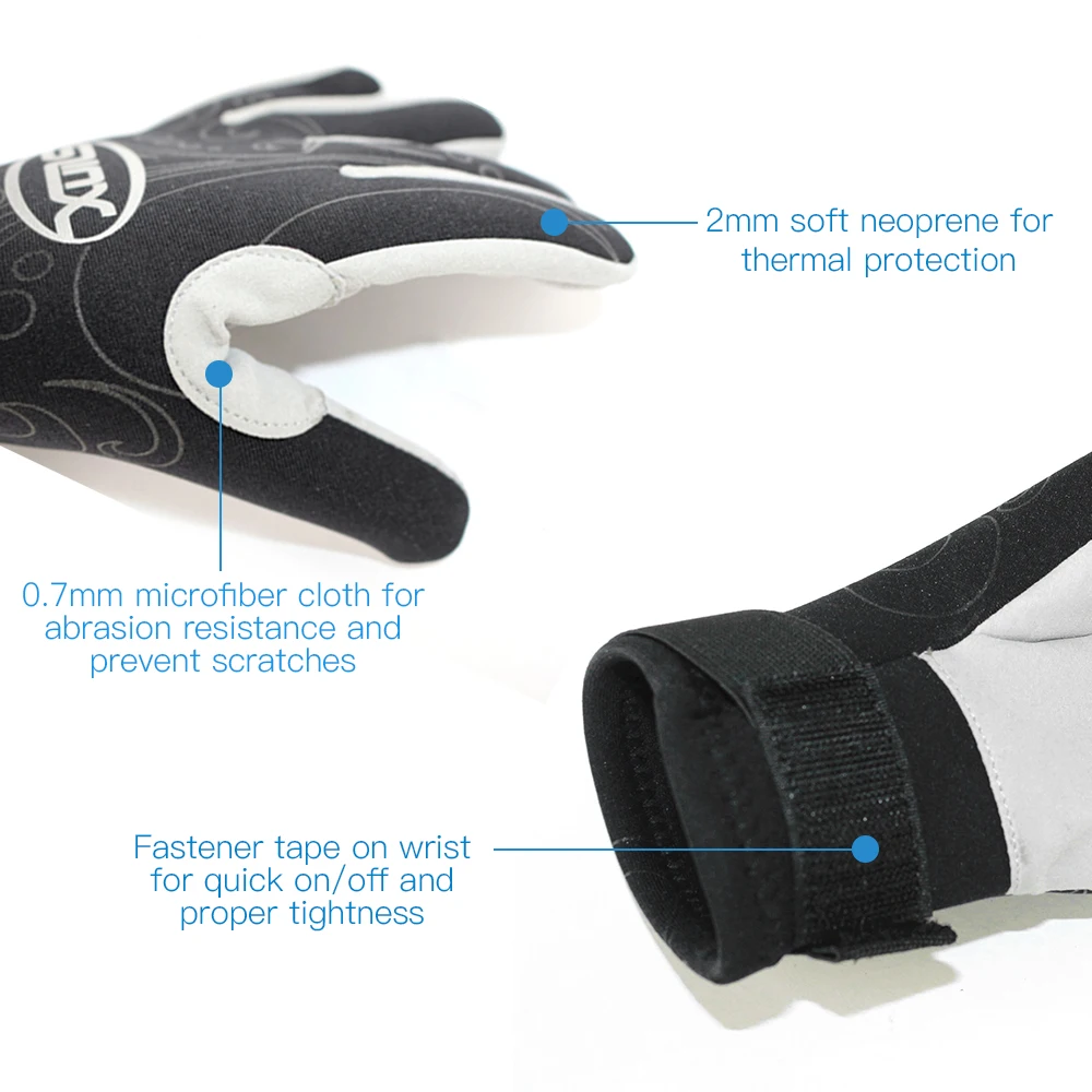 Перчатки для дайвинга 2 мм неопреновые перчатки Гидрокостюма теплые Сноркелинг серфинга перчатки для каякинга носить пять пальцев перчатки