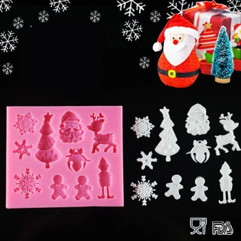 

Hot Sales Christmas Theme Silicone Mold Fondant Cake Decorating Tools Silicone Soap Mold Silicone Cake Mold D136