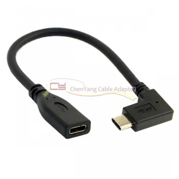 

20cm 90 Degree Right Angled USB-C USB 3.1 Type C Male to Female Extension Data Cable for Tablet Mac book