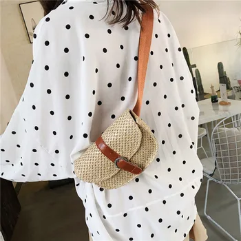 

2019 Fashion Women Straw Adjustable Shoulder Strap Simple Joker Crossbody Pocket Waist Bag Unisex Zipper Chest Belt Bags Pack