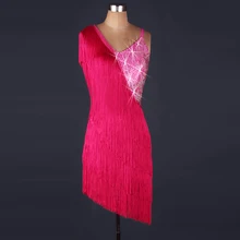 White tassel latin dance dress women dancing dress latino women costumes for dance Women’s latin dance dress salsa tango