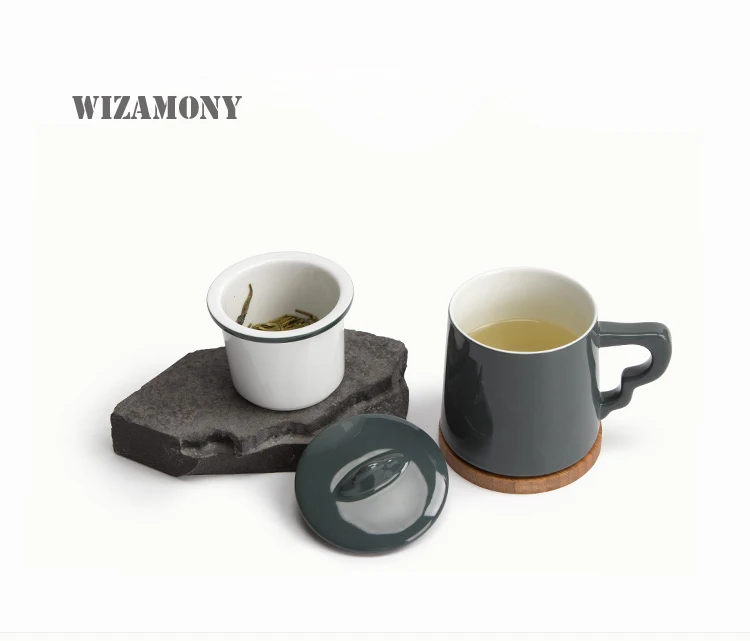 1 шт. Рекламные Керамические чашки WIZAMONY креативные кружки с фильтром чайный набор