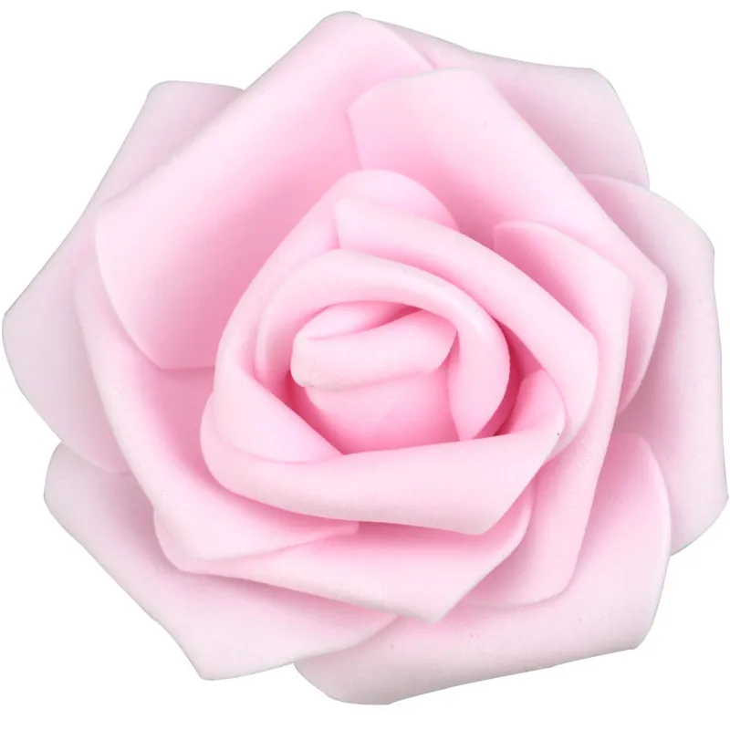 DIY Real Touch 3D Искусственные розы головы без стебля для свадебной вечеринки украшения дома(50 шт, светло-зеленый - Цвет: pink