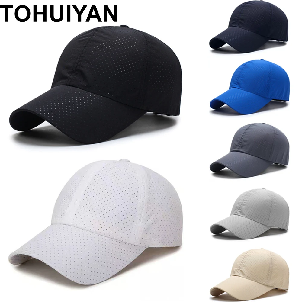 

TOHUIYAN 2019 Fashion Summer Baseball Cap for Men Bone Breathable Mesh Hats Women Solid Color Snapback Sun Caps Gorras Casquette
