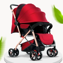 Складная коляска с высоким пейзажем, детская коляска для детей от 0 до 3 лет, многоцветные на выбор, четыре колеса, амортизатор, детские коляски