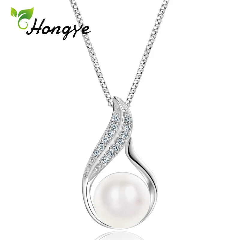 Hongye ожерелье из пресноводного жемчуга, хорошее ювелирное изделие, качественное циркониевое женское ожерелье с подвеской на шею, персонализированное ожерелье с подвеской, серебро