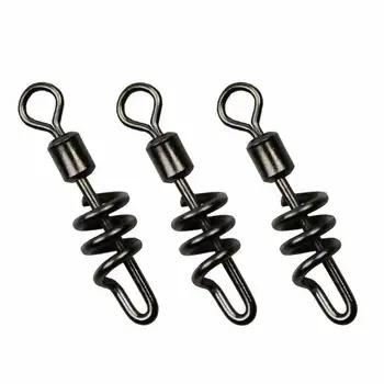 

100 Pcs Screw Rolling Fishing Swivel Snap Swivel Connector Cork Screws BHD2