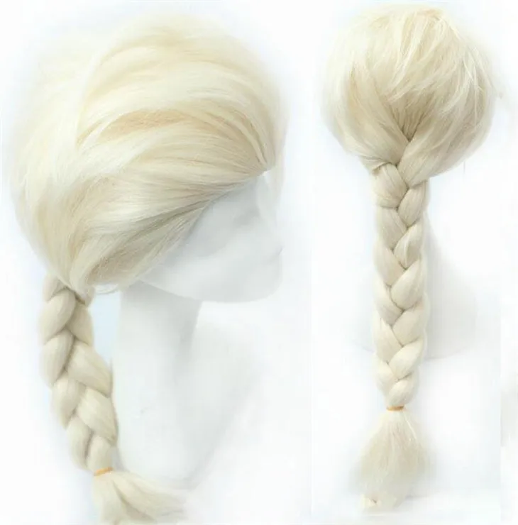Disney Cosplay Doll Wig Frozen Elsa Anna Snow Princess Series Halloween Cos Anime Haired Blond Child With Pigtails Doll Wig Disney Cosplay Doll Wig Frozen Elsa Anna Snow Princess Series Halloween Cos Anime Haired Blond Child With Pigtails Doll Wig