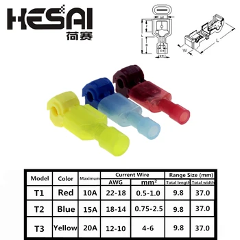 

10Pcs / Lot 10A-20A T Type Quick Splice Crimp Terminal Wire Convenient Connector Scotch Lock Quick Splice Electrical