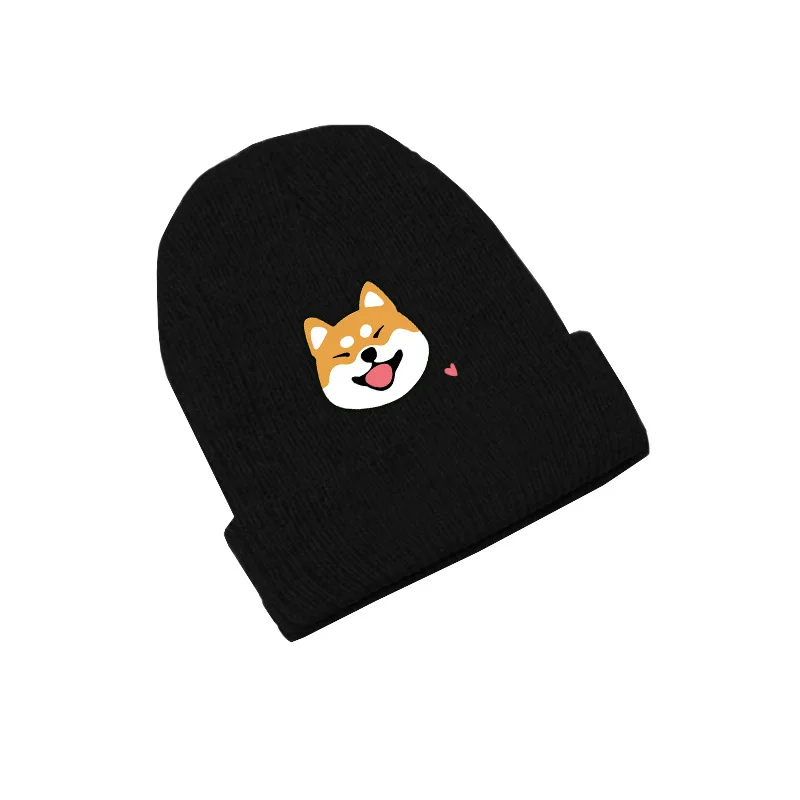Шиба ину собака Doge милые Skullies шапки вязаные шапочки зимние теплые для мужчин