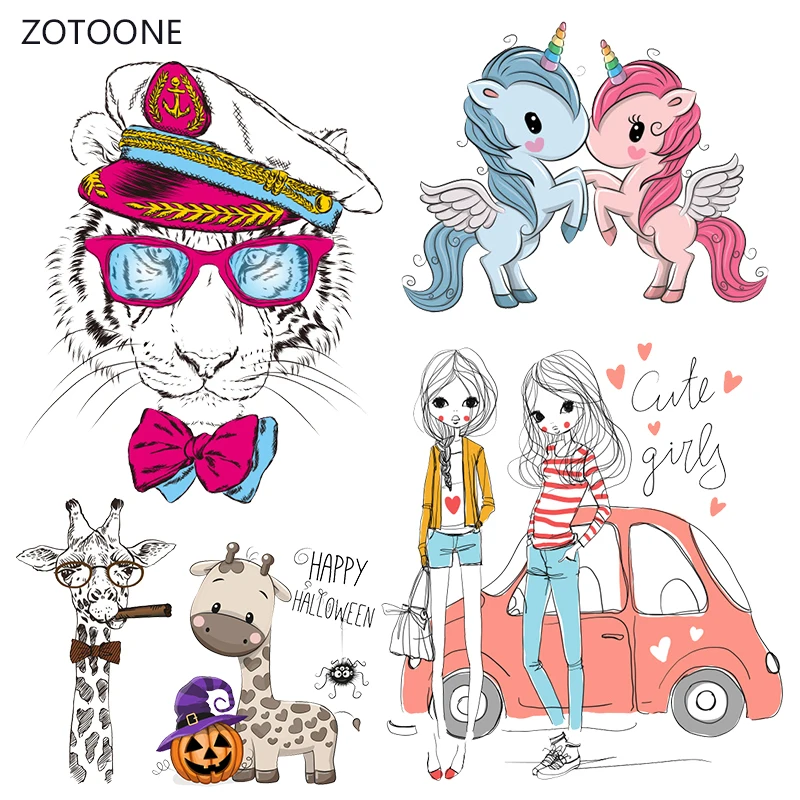 

ZOTOONE Giraffe Stripe Iron on Transfer Patches on Clothing Diy Patch Heat Transfer for Clothes Decoration Sticker Accessories G