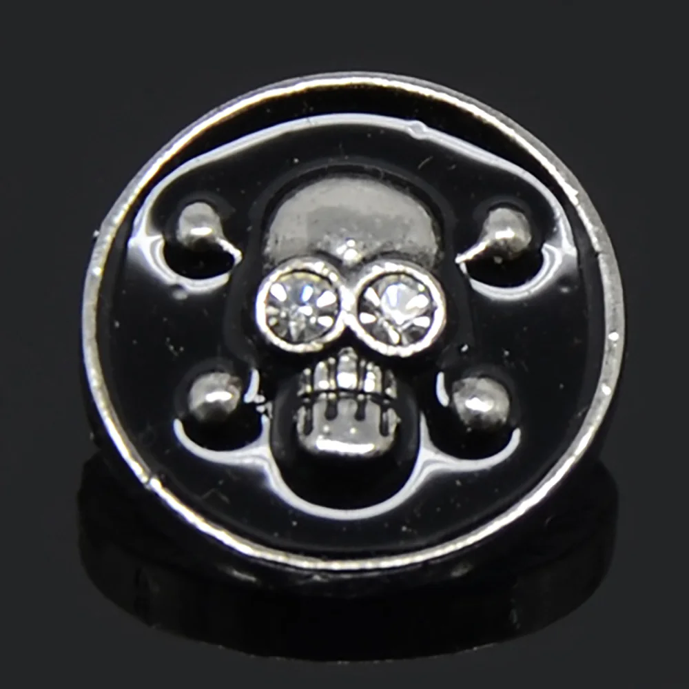 Skull Pattern Black Enamel Snap Button Jewelryin Beads from Jewelry