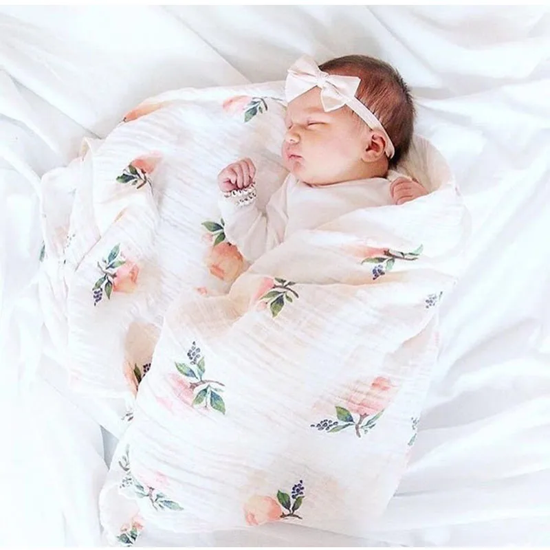 Baby Blanket Muslin Wrap Newborn Swaddles Plat Mat Baby Photography Blankets Mantas De Bebes Infant Stroller Cover 115*115cm