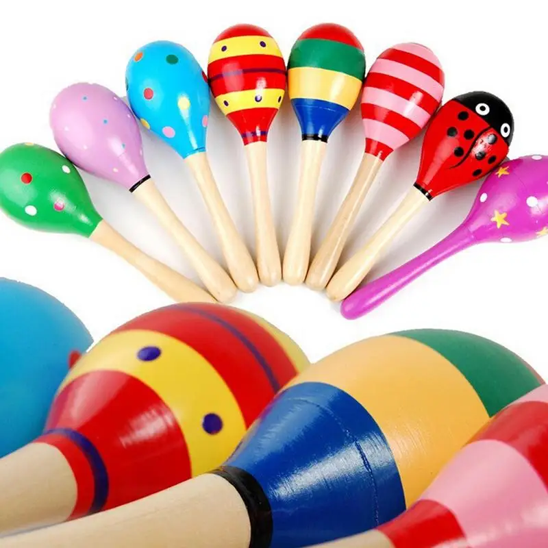 wooden baby maracas