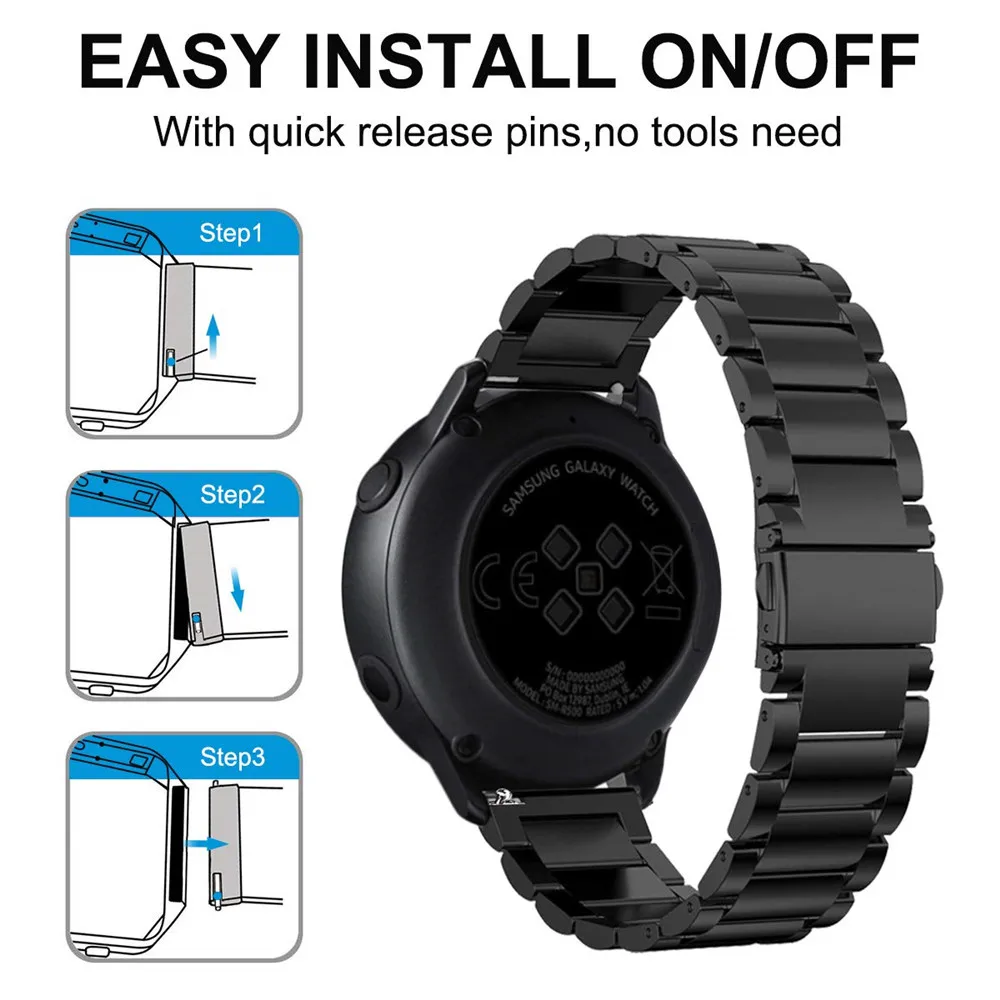 Ремешок для часов Samsung Galaxy Watch 3 41 мм/42 мм/Active стальной браслет Garmin Vivoactive 3/3 Music/Vivomove