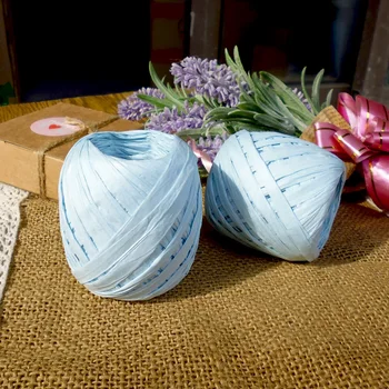 

Light blue color raffia ribbon cord/ Black Raffia rope for Gift Wrap & Party Decorations (20m/roll ,11rolls/ lot ) Free Shipping