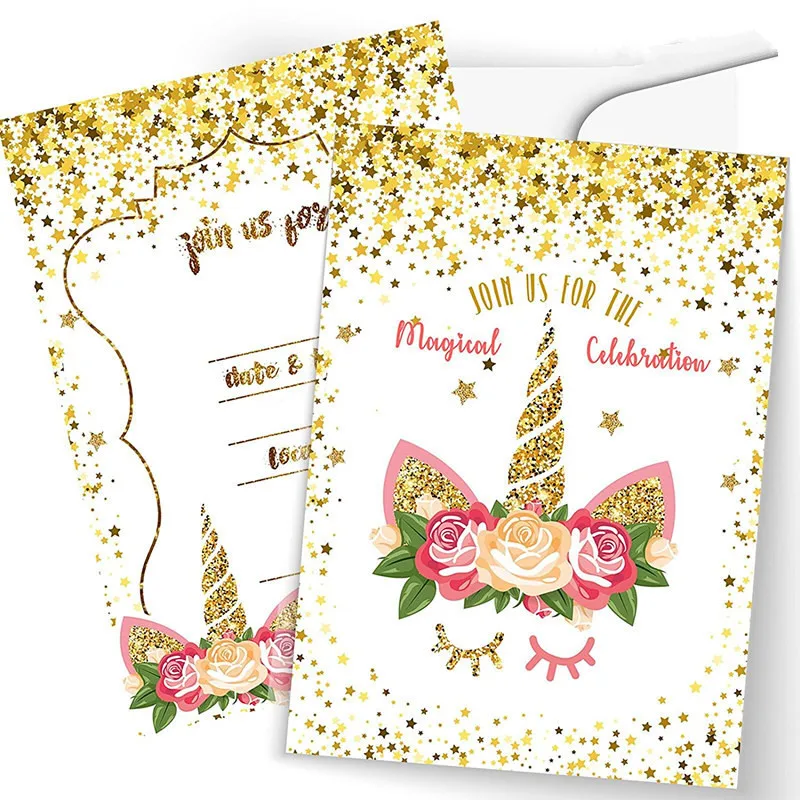 

Unicorn invitations Birthday Cards Birthday Decoration Unicorn Party Supplies Weeding invitations Baby Shower Unicorn Decoration