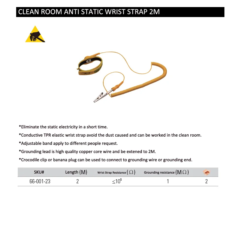 66-001-23 clean room ESD wrist strap size