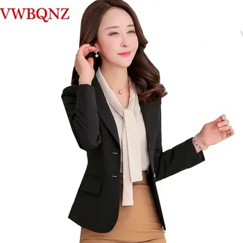 

Spring Autumn Women Blazer Jackets Slim Long Sleeves Office Lady Short Suit Jacket Solid Female Elegant Blazers Plus size 3XL