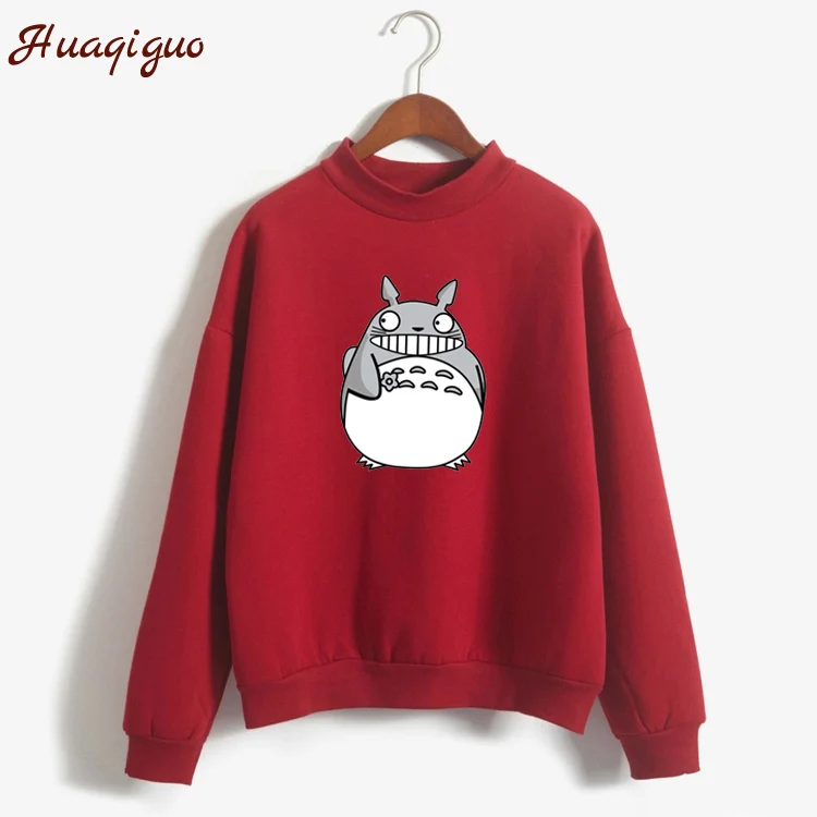  Lovely Cartoon Totoro Hoodies Female Kawaii Sleeved Women Sweatshirts Leisure Sudaderas Mujer 2017 