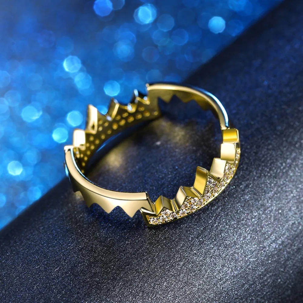 ORSA JEWELS Women Rings Original Vampire's Fangs Shape Shiny AAA CZ Gold-color Silver Color Female Party Ring Gift Jewelry OR161