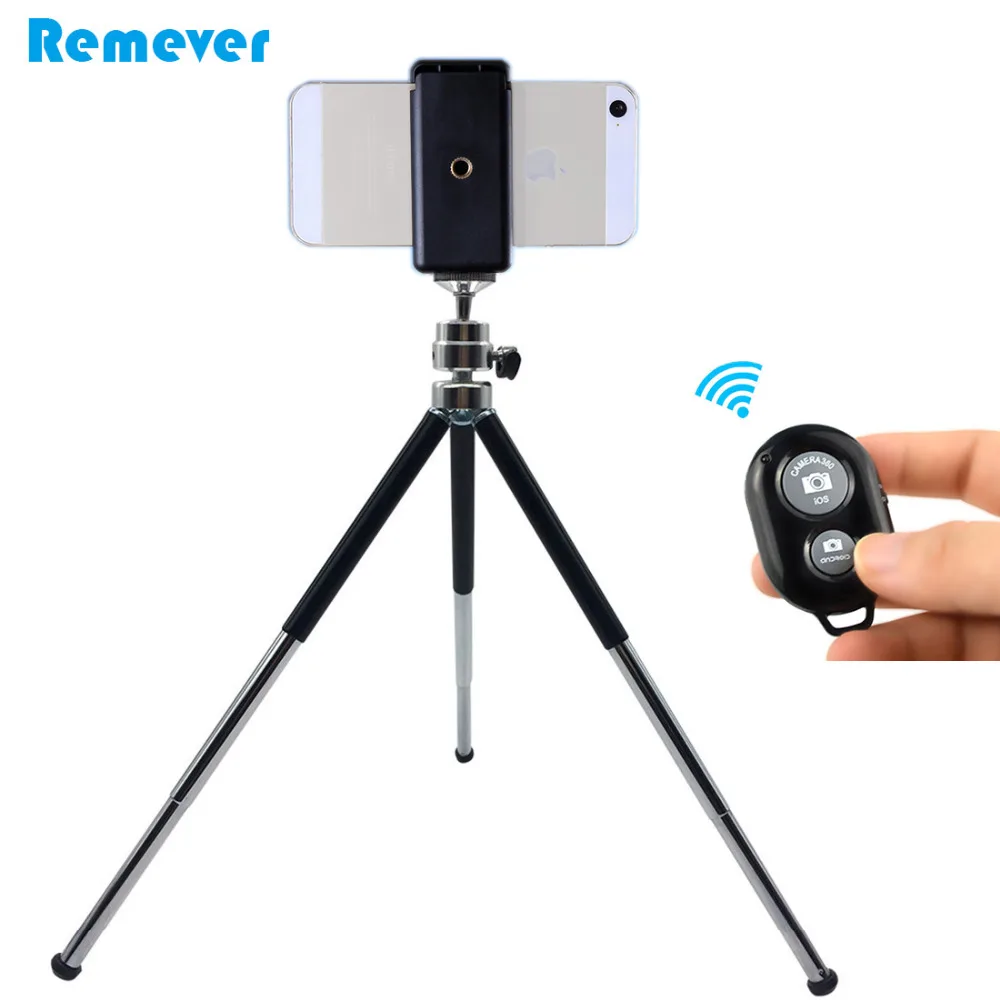 Metal Mini Tripod With Holder Bluetooth Remote For Iphone Xiaomi ...