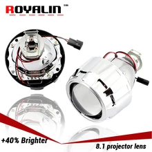 ROYALIN Newest Lenses 2.5” Bi-xenon HID H1 Projector Lens LHD VER 8.1 for H1 H4 H7 Auto Lights Retrofit Car-styling Use H1 bulb
