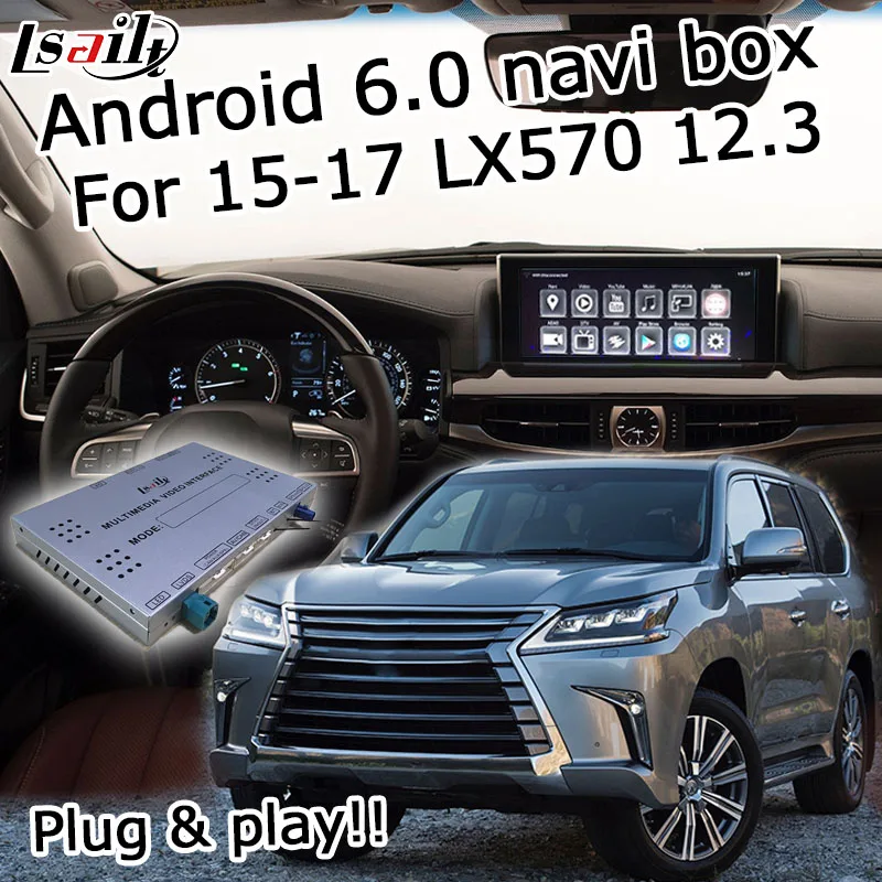 Android 6 0 GPS navigation box for Lexus LX570 2015 2017 etc video interface with knob