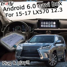 Android 6.0 cuadro de navegación GPS para Lexus LX570 2015-2017 LVDS interfaz de vídeo, etc con la perilla de control del ratón fundido pantalla LX450d
