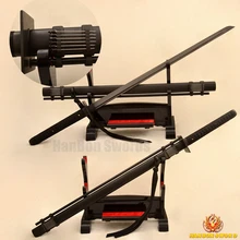 FULL BLACK NINJA SWORD SAMURAI JAPANESE HANDMADE HOME DECOR METAL NINJATO SWORD DAMASCUS FOLDED CARBON STEEL