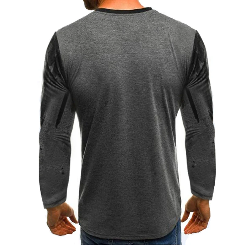 Мужская камуфляжная Футболка с принтом, Мужская футболка в стиле хип-хоп, уличная футболка с длинным рукавом, мужские футболки для фитнеса