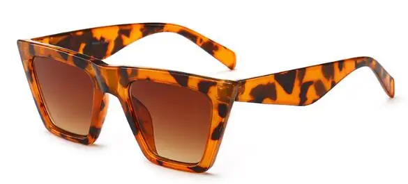 Ретро солнцезащитные очки кошачий глаз для женщин, роскошные брендовые Черные кошачьи глаза очки, элегантные модные сексуальные солнцезащитные очки oculos feminino - Цвет линз: C2 leopard tea