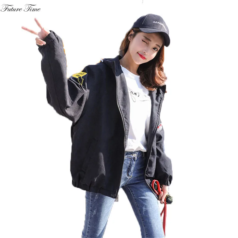 

New Women Jacket Embroidery Patch Designs Pattern Baseball Jacket Streetwear Fashion Vintage Loose Coat Korea Style C1460