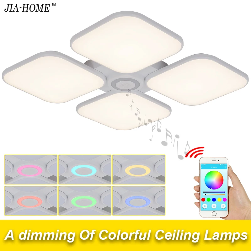 

Square Celing Lights Cold White Warm White 72w for living room with Bluetooth Control Lampshade dome acrylic led lamps fixtures