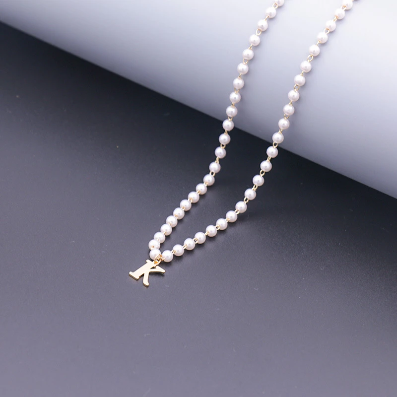 

Initial A-Z Letter Name Pendant Pearl Necklace Charm Jewelry Bridesmaid or Flower Girl Gifts