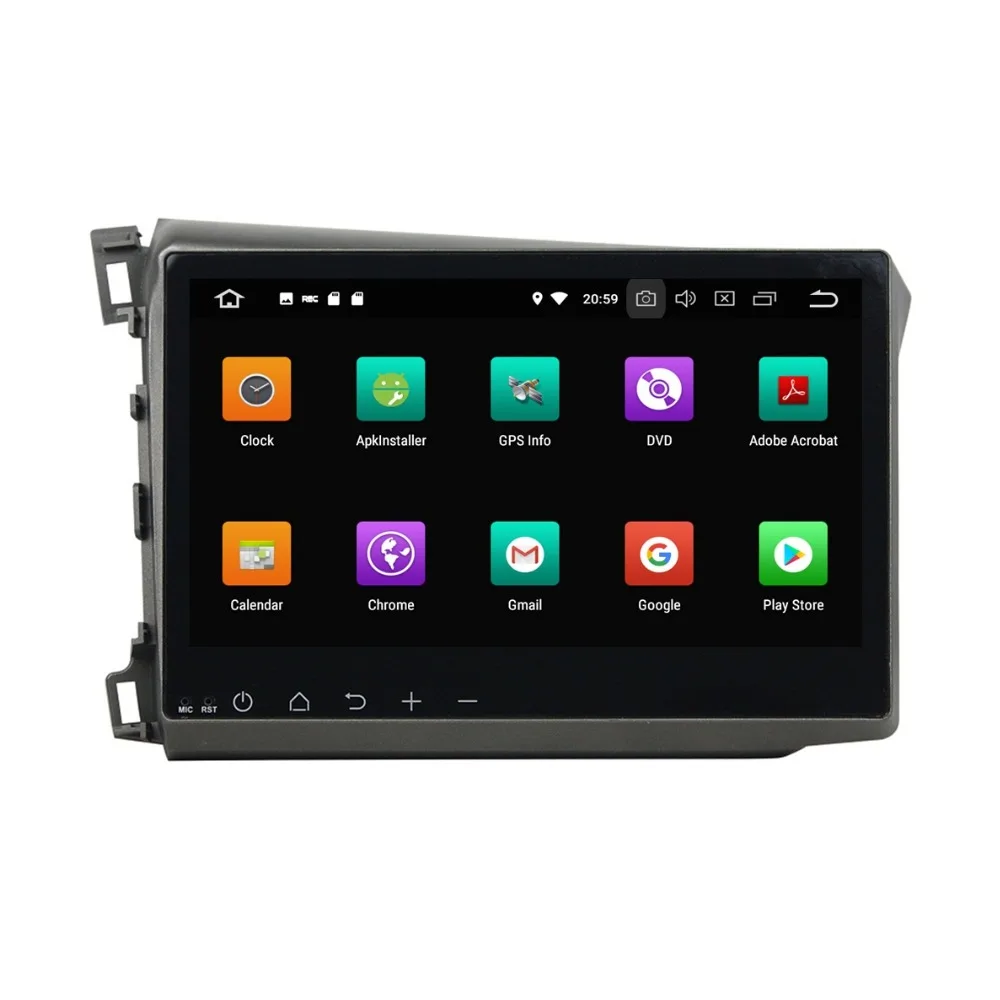 Discount 10.1" Android 8.0 Car Radio DVD Stereo Multimedia for Honda Civic 2012 2013 2014 2015 4GB RAM GPS Bluetooth WIFI USB Mirror-link 2