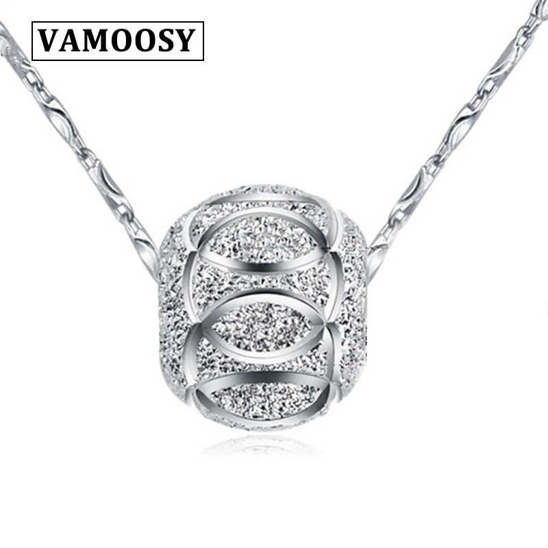 

VAMOOSY Necklaces & Pendants Hollow carve pendant For Women and Men silver copper Beads Ball Transfer Good Lucky friendship gift