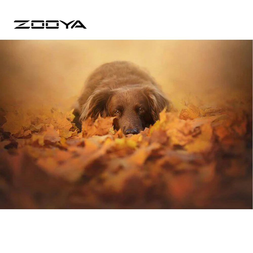 

ZOOYA Diamond Painting Dog Cross Stitch Animal Crystal Round Diamond Sets Unfinish Decorative Full Diamond Embroidery Dog RF046