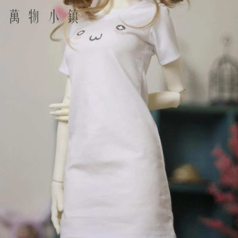 Новая белая футболка с короткими рукавами и принтом для отдыха 1/3 1/4 1/6 MSD YOSD BJD