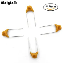 McIgIcM 200 шт. с алюминиевой крышкой, 50В монолитный керамический конденсатор поверхностного монтажа многослойный керамический конденсатор поверхностного монтажа Р = 5,08 мм 22nF 33nF 47nF 100nF 150nF 220nF 330nF