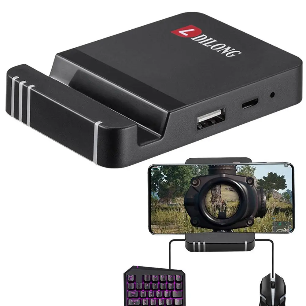 

Portable Gaming Keyboard Mouse Bluetooth Converter Phone Holder for Smartphone