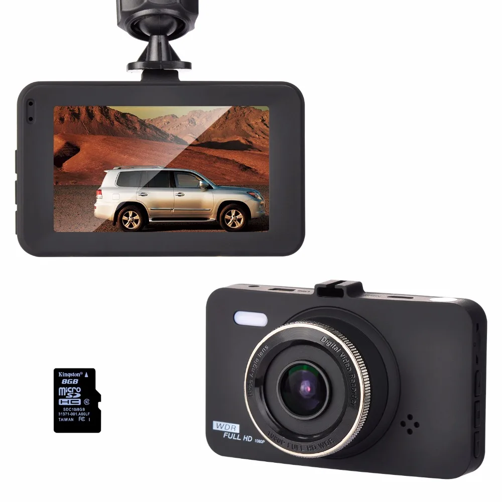 AZGIANT HD 1080 P Автомобильный видеорегистратор Портативный видеорегистратор с сенсором циклическая запись 8 Гб sd-карта в комплекте DT-80 видеорегистратор для вождения
